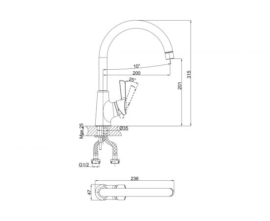 Смеситель для кухни D&K DA1462401 – изображение 2