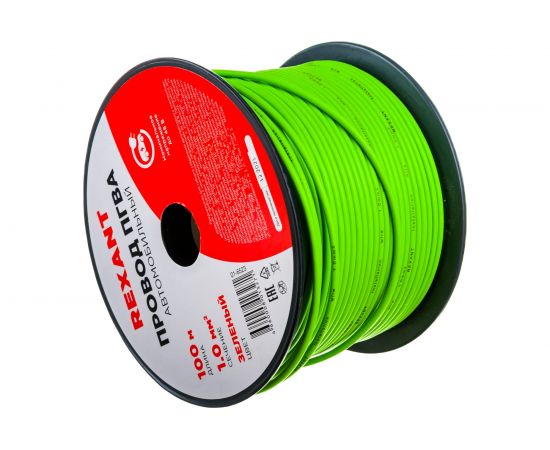 Провод ПГВА REXANT 1х1.00 кв.мм, зеленый, бухта 100 м 01-6523 – изображение 2