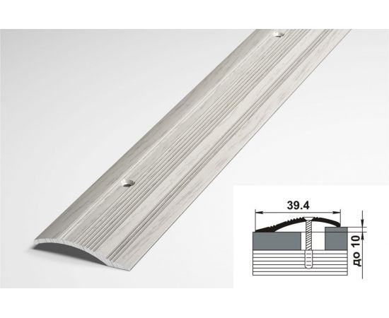 Порог разноуровневый алюминиевый (39.4 мм; 0.9 м; декоративный; дуб арктик) Лука УТ000001736 – изображение 2