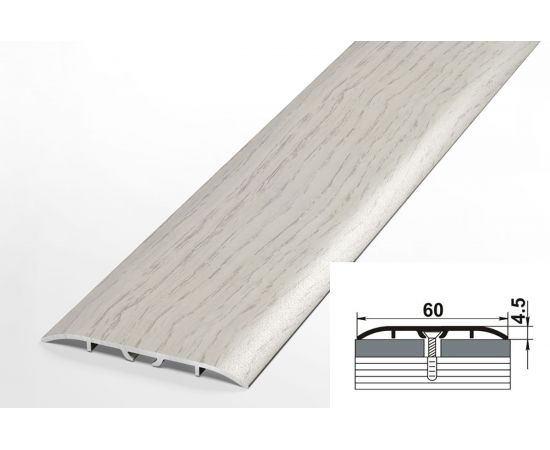 Порог прямой алюминиевый декоративный (60 мм, 0,9 м, Дуб арктик) ЛУКА УТ000012669 – изображение 2