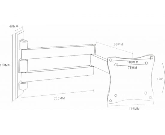 TV кронштейн Arm media LCD 7101 black 10014 – изображение 2
