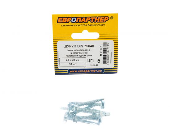 Самонарезающий шуруп с ШГ, с буром ЕВРОПАРТНЕР DIN 7504K Zn 4,8х38 10шт 15 0427 1 – изображение 2