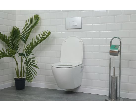 Подвесной унитаз ALCORA Encanto безободковый, с сиденьем дюропласт, микролифт, скрытый монтаж LT-046E-R – изображение 25