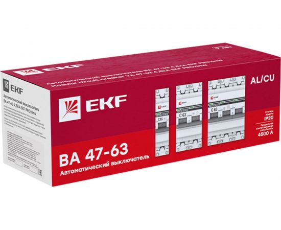 Автоматический выключатель EKF PROxima ВА 47-63, 4P, 16А, 4,5kA SQmcb4763-4-16C-pro – изображение 3