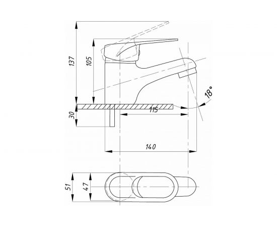 Смеситель для раковины TSARSBERG тип См-УмОЦБА TSB-841-1207 – изображение 3