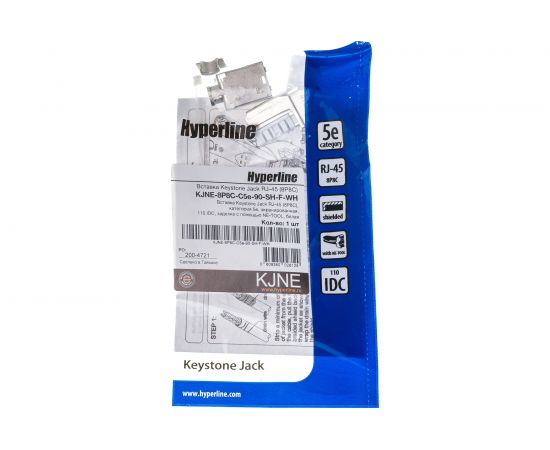 Вставка Hyperline KJNE-8P8C-C5e-90-SH-F-WH Keystone Jack RJ-45 8P8C, категория 5e, экранированная 46659 – изображение 3