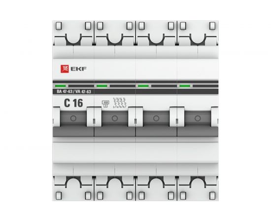 Автоматический выключатель EKF PROxima ВА 47-63, 4P, 16А, 4,5kA SQmcb4763-4-16C-pro – изображение 4