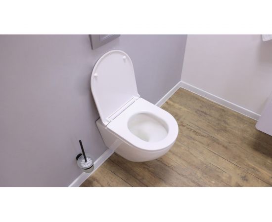 Подвесной унитаз ALCORA Encanto безободковый, с сиденьем дюропласт, микролифт, скрытый монтаж LT-046E-R – изображение 6
