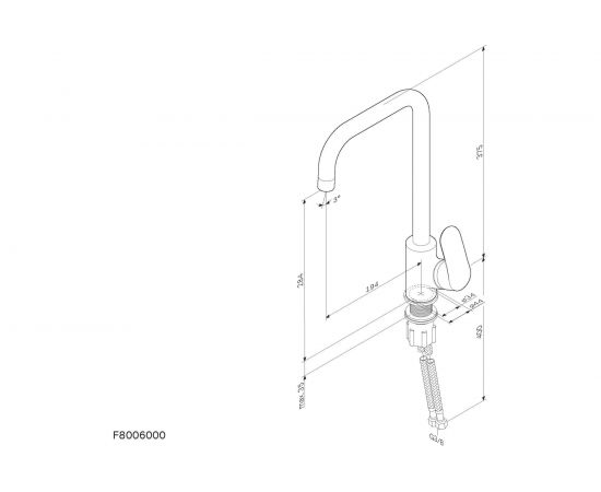 Смеситель для кухни AM.PM Like, G-образный излив, хром, F8006000 – изображение 7