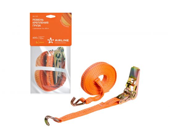 Ремень крепления груза с храповиком Airline 3 м, 600 кг AS-T-20 