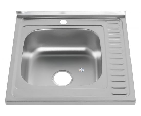 Мойка MELANA 6060 L 0,8/180 ДЕКОР накладная, с сифоном 097D t L 10 