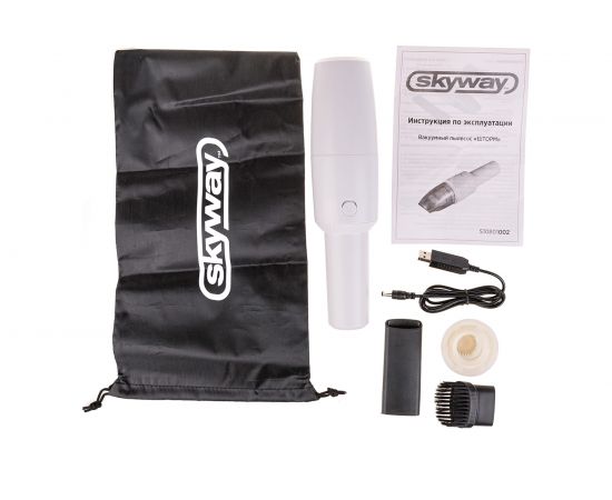 Пылесос SKYWAY ШТОРМ 4500 Па, 60 Вт, 7.4 В, беспроводной, с крышкой, 2 насадки, в сумке S10801002 
