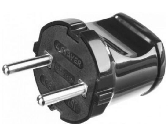 Электрическая вилка Stayer MASTER, 6А/220В, черная 55150-B 