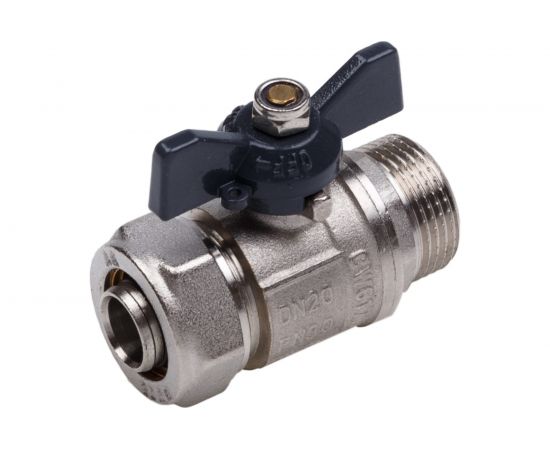 Шаровой кран для МП труб AQUALINK нар 1/2x16 B бабочка 876 