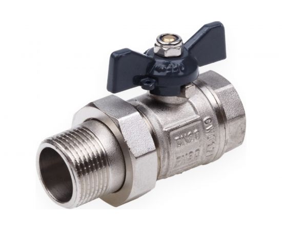 Шаровой кран со сгоном AQUALINK вн-нар 3/4 U B бабочка 1168 – изображение 2