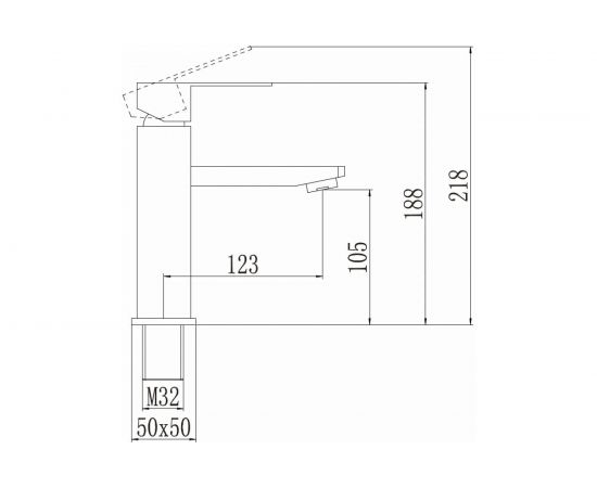 Смеситель для умывальника Savol сатин S-SUS1001 23122 – изображение 2