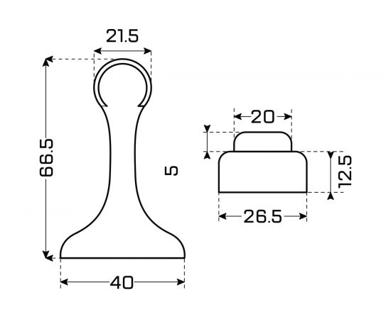 Магнитный ограничитель Стандарт 102 CP (европакет; прямой; хром) 12586 – изображение 2