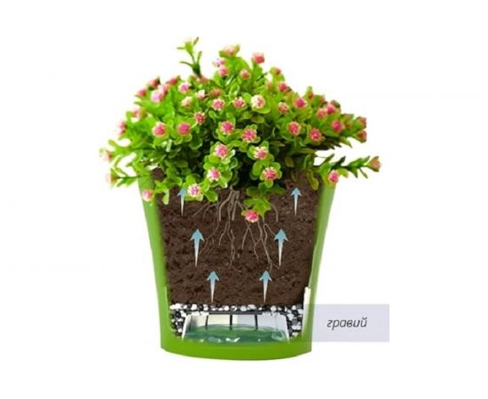 Горшок SANTINO АРТЕ 0.6 л, 11х9.7 см, жемчуг/прозрачный 058849 – изображение 2