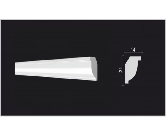 Потолочный карниз Decor-Dizayn ударопрочный влагостойкий под покраску 21Х14Х2000 мм DD09 – изображение 2
