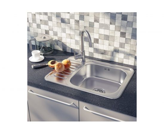 Мойка IDDIS Basic нержавеющая сталь, сатин, чаша справа, 650х500 BAS65SRi77 – изображение 3