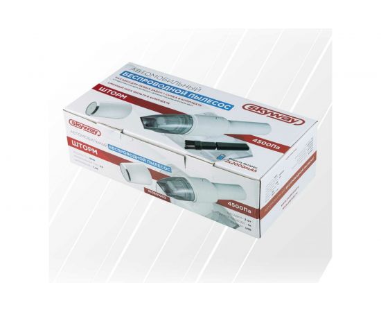 Пылесос SKYWAY ШТОРМ 4500 Па, 60 Вт, 7.4 В, беспроводной, с крышкой, 2 насадки, в сумке S10801002 – изображение 3