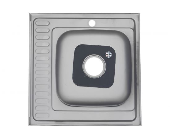 Мойка MELANA 6060 L 0,8/180 ДЕКОР накладная, с сифоном 097D t L 10 – изображение 3