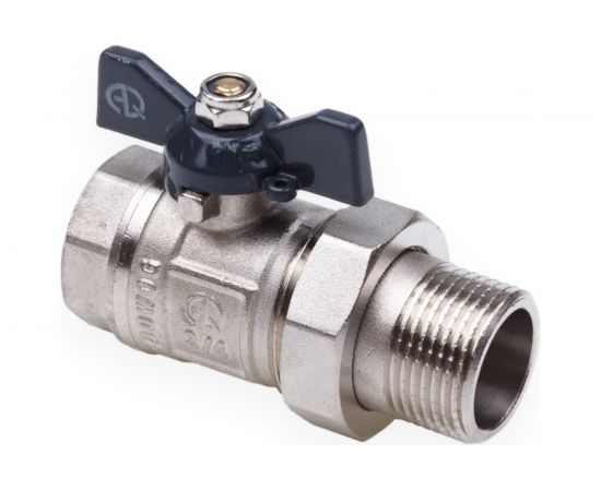 Шаровой кран со сгоном AQUALINK вн-нар 3/4 U B бабочка 1168 – изображение 3