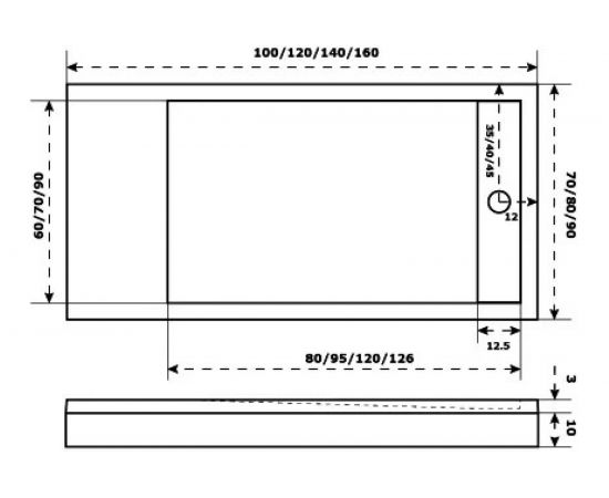 Литьевой поддон GooD DooR Stella белый, 1200x700 ЛП00147 – изображение 3
