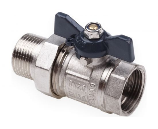 Шаровой кран со сгоном AQUALINK вн-нар 3/4 U B бабочка 1168 – изображение 4