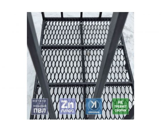 Металлическая цельносварная дровница УЛИЧНЫЕ ЛЕСТНИЦЫ 200x120x80 см UL-DRV-8012 – изображение 4