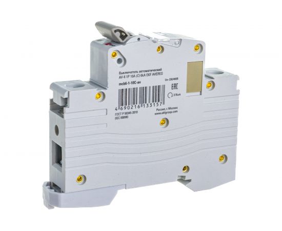 Автоматический выключатель EKF AV-6, 1P, 10A, C, 6kA, AVERES SQ mcb6-1-10C-av 