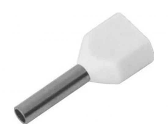 Штыревой втулочный изолированный наконечник REXANT F-8 мм, 2х0.5 кв.мм, 0.5-8/Ги2, 0.5-8, белый 08-2801 