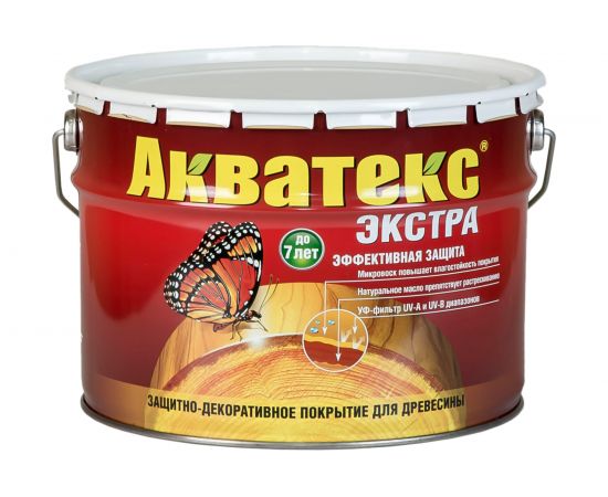 Защитно-декоративное покрытие для древесины Акватекс Экстра бесцветный 9 л 26719 