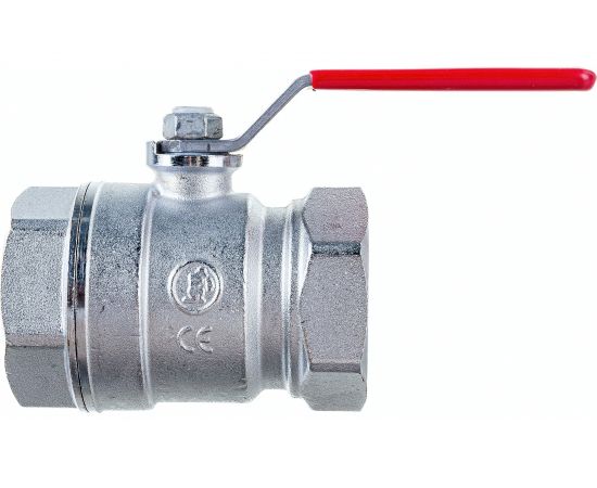 Шаровой кран Giacomini R250D 1 1/4"", внутренняя/внутренняя, ручка-рычаг красный, хромированный R250X006 