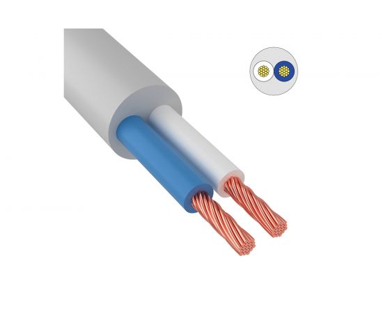 ККЗ Провод ПВС 2x6,0 мм? 100 м белый ГОСТ 01-8039-4 