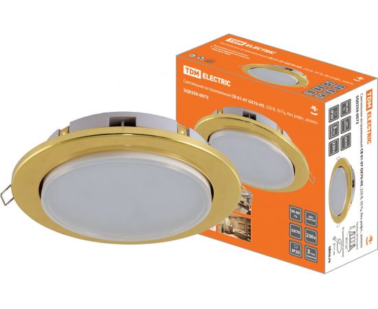 Встраиваемый светильник TDM СВ 01-07 GX70-H5, 220 В, 50 Гц, без рефл., золото SQ0359-0073 