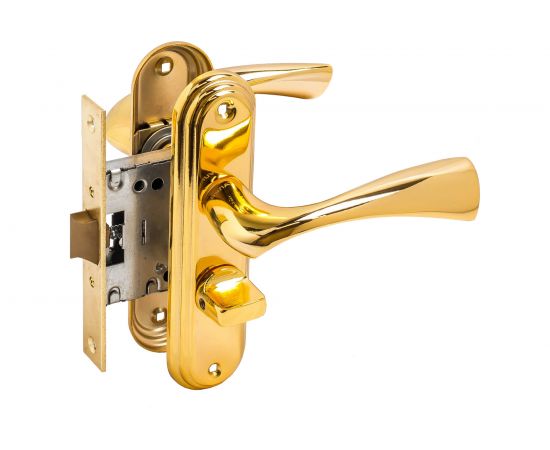 Защелка БУЛАТ ЗЩ1-Д03.05 (П) НОМОС (золото; правая; с фиксацией) 13951 