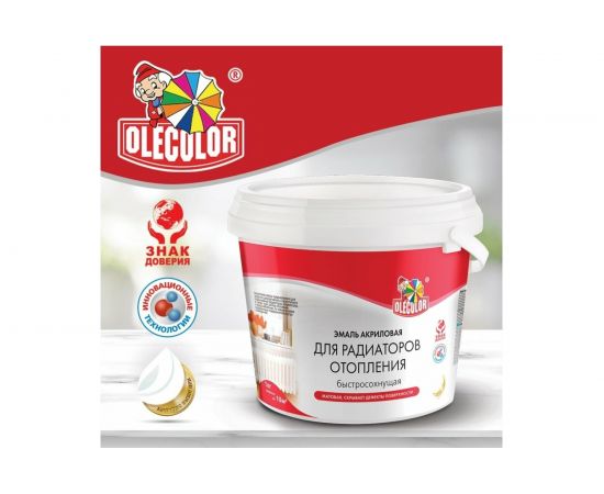 Акриловая эмаль для радиаторов отопления OLECOLOR полуглянцевая, 0.5 кг 4300007666 – изображение 2