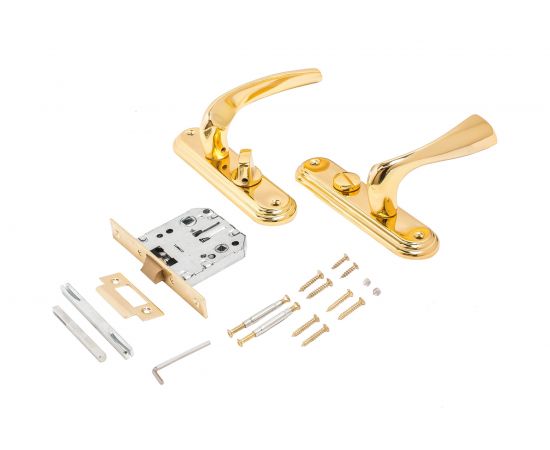 Защелка БУЛАТ ЗЩ1-Д03.05 (П) НОМОС (золото; правая; с фиксацией) 13951 – изображение 2