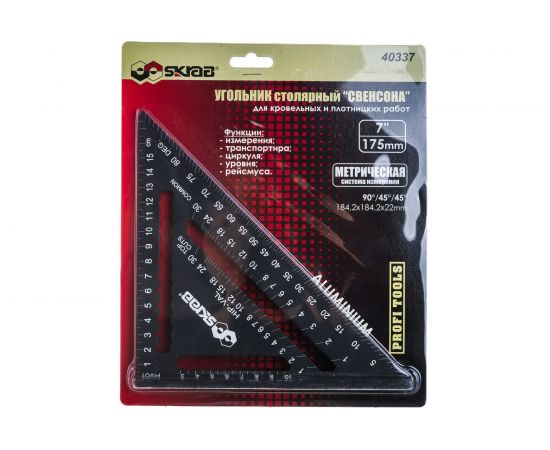 Столярный угольник Свенсона SKRAB 175 мм, AL, метрический 40337 – изображение 2
