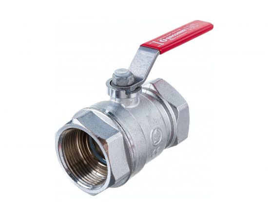 Шаровой кран Giacomini R250D 1 1/4"", внутренняя/внутренняя, ручка-рычаг красный, хромированный R250X006 – изображение 2