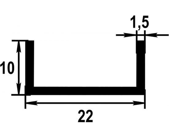 Профиль ГОСТ Швеллер Лука 10x22x10x1,5 мм, 2,0 м, Без окраса УТ000002475 – изображение 2