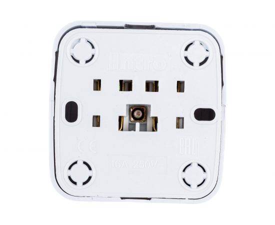 Розетка Intro Polo 3-202-01 с заземлением 2P+E Schuko, 16A-250В, IP20, открытая установка, белый, Б0053558 – изображение 2