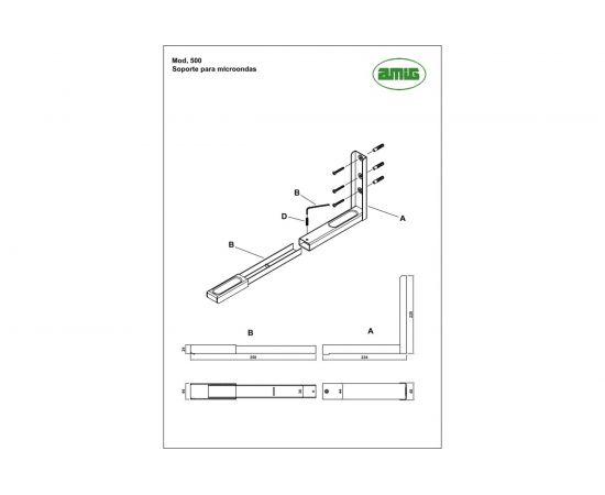 Полка СВЧ Amig черная 500 NE – изображение 2