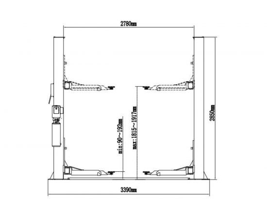 Двухстоечный электрогидравлический подъемник Atis с нижней синхронизацией A240XM – изображение 2