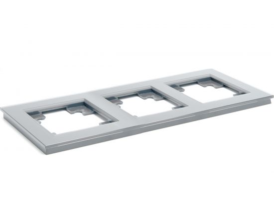 Горизонтальная 3-местная рамка STEKKER серия Катрин, GFR00-7003-03, серебро 39533 – изображение 2