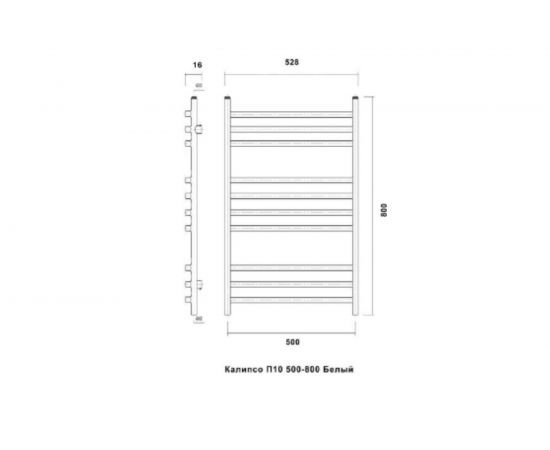 Водяной полотенцесушитель Domoterm Калипсо П10 500х800 БЕЛ – изображение 3