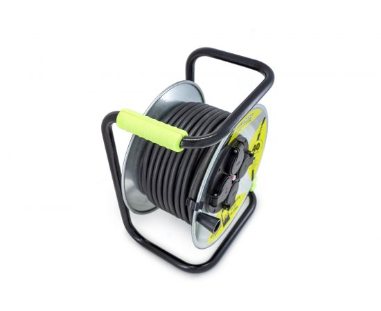 Силовой удлинитель на металлической катушке LUX PROFI К4-Е-40 (74240) КГ 3x2.5 40м 16А 4 розетки с заземлением IP44 4606400430148 – изображение 4