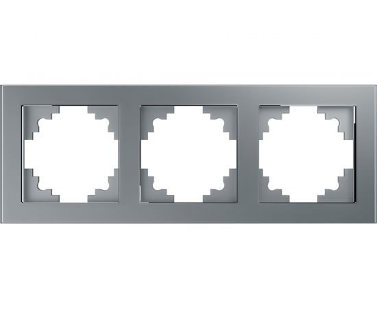 Горизонтальная 3-местная рамка STEKKER серия Катрин, GFR00-7003-03, серебро 39533 – изображение 4