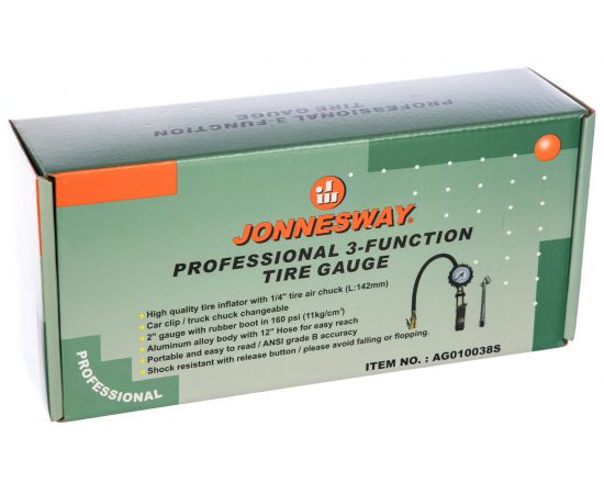Трехфункциональный манометр для шин, шланг 300мм Jonnesway AG010038S 49467 – изображение 6